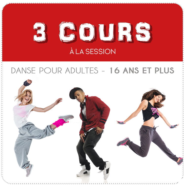 Inscription à 3 cours de danse