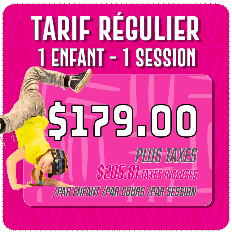 Inscription à 1 cours de danse pour 1 enfant à une seule session