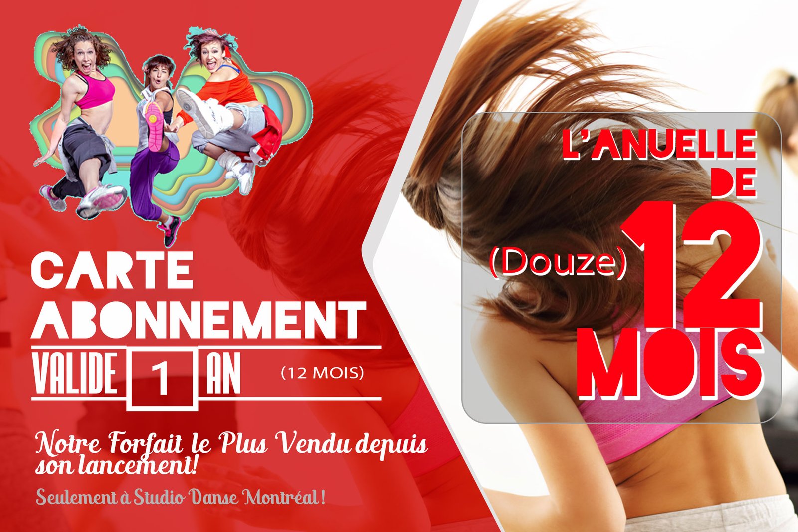 Carte de mise en forme, abonnement annuel, valide 12 mois